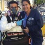 Chris Bull of the television show Hoarders poses for a photo with the shows sound man, Omid Amjadi. (Photo courtesy of Chris Bull)
