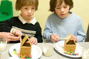 Kids have fun with gingerbread house workshops