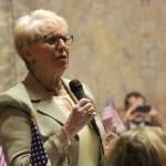 Senator Jan Angel, R-Kitsap, speaks against SB 6219 before a vote saying it gives no choice to those who oppose abortion. (Taylor McAvoy | WNPA Olympia News Bureau)