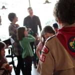 Luciano Marano | Bainbridge Island Review - Bainbridge Islands Cub Scout Pack 4496 held an informational outreach event at West Side Pizza recently, inviting interested families to come learn more about Scouting, and also to announce their new coed status.