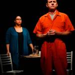 Elena Flory-Barnes stars as Gloria and Chip Wood as Rick in Building the Wall at Bainbridge Performing Arts. (Photo courtesy of BPA)