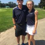 Photo courtesy of Ian Havill | Bainbridge High Schools Kendall Havill (pictured here with her father/coach Ian Havill) finished in 22nd place overall at the 2018 Seaking District 2 Girls Golf Championship.