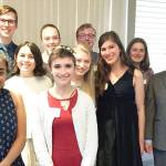 Rotary scholarship recipients are (front row) Olivia Zachariah and Rose Bandrowski; (middle row) Jennifer Allen, Kathryn Wangthamkua, Stella Streufert and Mallory Browne; and (back row) Max Weber, Emma Gace, Jack Rusher, Anna Scott, Joe Talavera and Bryn Morgan-Ness. (Photo courtesy of the Rotary Club of Bainbridge Island)