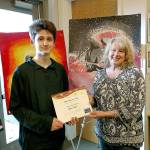 Brent Dyer receives a Youth Art Award Honorable Mention. (Photo courtesy of the Bainbridge Island Studio Tour)