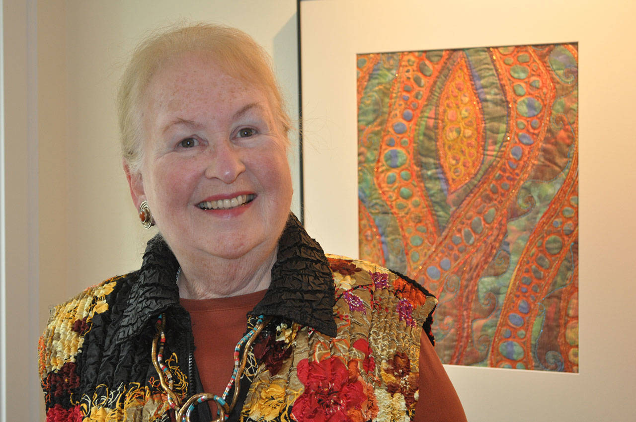 Photo courtesy of Donna Lee Dowdney - Bainbridge-based fabric and mixed media artist Donna Lee Dowdney will show work at the Paula Weissinger State Farm Agency in downtown Winslow as part of the July First Friday Art Walk.