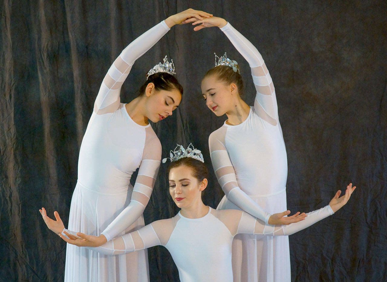 Laurance Price photo | Bainbridge Dance Center senior students Ava Henderson, Brielle Kinkead and Julia Edwards, all featured soloists in the upcoming showcase performance at Bainbridge Performing Arts.