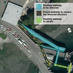 The passenger walkway project, as seen from above. (Image courtesy of WSF)