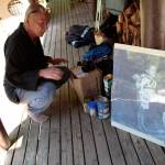 Luciano Marano | Bainbridge Island Review - Reverend Senji Kanaeda, of the Nipponzan Myohoji Buddhist Temple of Bainbridge Island, gathers his things in preparation for the 14th annual Pacific Northwest Interfaith Peace Walk Tuesday, July 24.