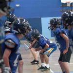 On track, indoors: BHS football squad dodges smoke to practice | Photo gallery