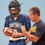 On track, indoors: BHS football squad dodges smoke to practice | Photo gallery