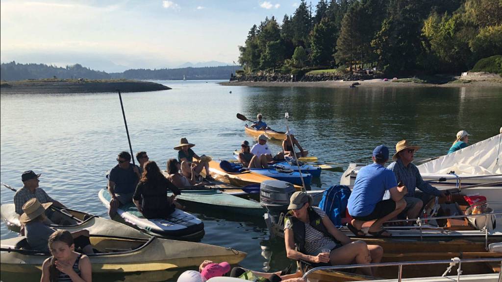 Let’s meet in the middle: Floating fun at Fletcher Bay