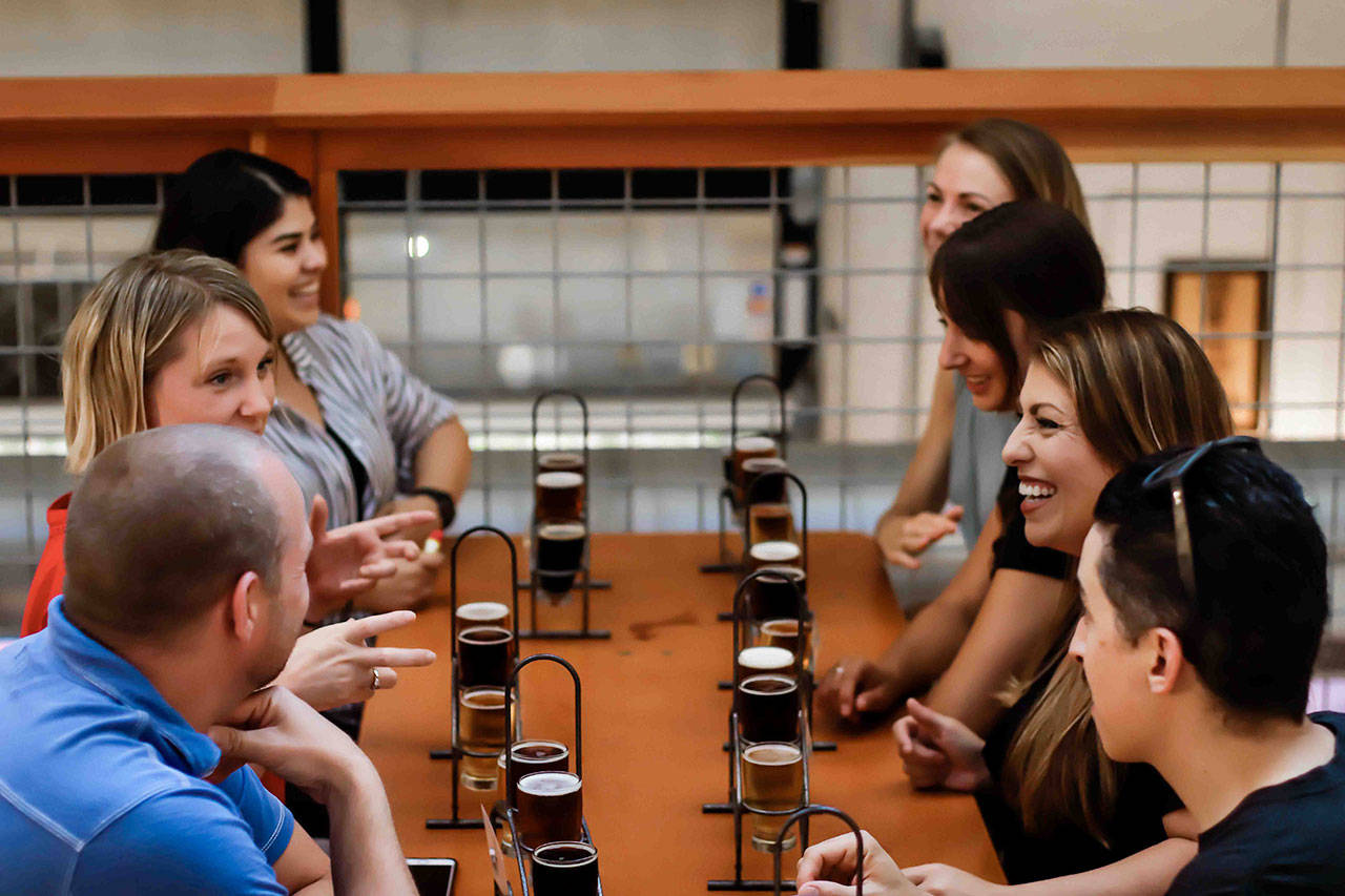 Photo courtesy of Betsy Model | A beer sampling excursion, one of several themed outings available through Tour Bainbridge.