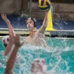 Luciano Marano | Bainbridge Island Review - Spartan sophomore Nathaniel Lapin eyes the Newport net Tuesday.