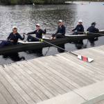 Photo courtesy of Rob Bloom | Amy Burton, Ann Livengood, Karol Danielsson, Celia Clark and Sam Bloom at the 54th Head of the Charles Regatta in Boston, Massachusetts.