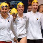 The Spartans championship 200-yard freestyle relay team: Xaveria Rodriguez, Hannah Lee, Hannah Tonsmann and Margaret Hayes. (Photo courtesy of Sarah Bullock)