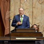 Gov. Jay Inslee gives his State of the State address Tuesday in Olympia. (Photo courtesy of the Office of the Governor)