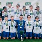 Photo courtesy of Ian McCallum | The Bainbridge Island Football Clubs B05 Blue (the 2005 boys), coached by Phil Avison, claimed a state title at the recent 2019 Washington Youth Soccer Founders Cup championship.