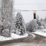 Empty streets after the snow that buried Bainbridge. (Luciano Marano | Bainbridge Island Review)