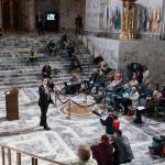 Rep. Matt Shea, R-Spokane addresses about three dozen people who drove from the east side of the Cascades to rally for gun rights and for their own state. Shea proposes legislation to form a 51st state on the east side of Washington. (Photo by Sean Harding, WNPA Olympia News Bureau)