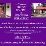 San Carlos poetry reading marks 35 years of verse