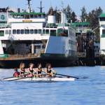 Bainbridge Island rowers get ready to compete in the Salt Watta Regatta 2019. (Photo courtesy of Bainbridge Island Rowing)