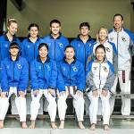 The Pacific Fusion Martial Arts Sports Team gathers for a photo. In the front row is Evelyn Safford, Yuuki Inoue, Sunny Gregson and Coach Lili Aduddell. In the back row is Merida Prentice, Hannah Kress, David Ard, Desi Mortell and Coach Stephanie Aduddell and Coach Ken Aduddell. (Photo courtesy of Pacific Fusion Martial Arts)