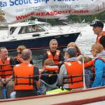 Luciano Marano | Bainbridge Island Review - Boaters Fair attendees take a ride aboard the Sea Scout Ship Yankee Clipper, a 44-foot sail-training vessel which provides a hands-on maritime program for youth during last years event.