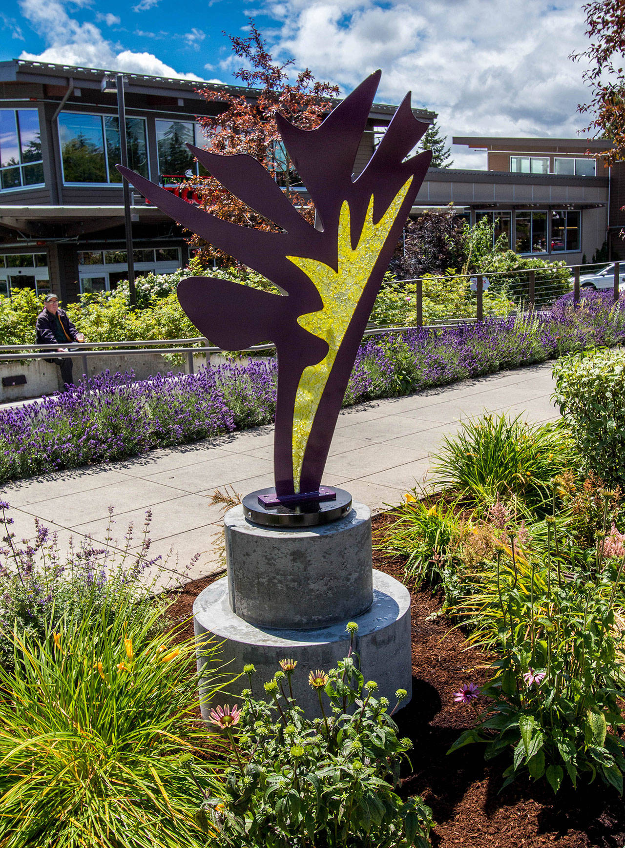 Photo courtesy of The Public Art Committee | Iris Flare by Lin McJunkin and Milo White, part of the ongoing Something New public art exhibition, received the Peoples Choice Award.