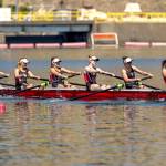 Jim Hinson photo | Bainbridge High School graduate Samantha Dore (second from right) competes with the Stanford Lightweight Womens Rowing Team, earning a gold medal on June 2 at the Intercollegiate Rowing Association National Championship Regatta.