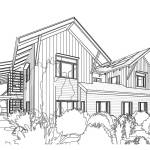 An architects drawing of the proposed Bainbridge Periodontics Clinic on Madison Avenue. (Image courtesy of the city of Bainbridge Island)