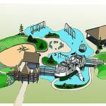 An artists drawing of the proposed KidsUp! playground. (Image courtesy of KidsUp!)