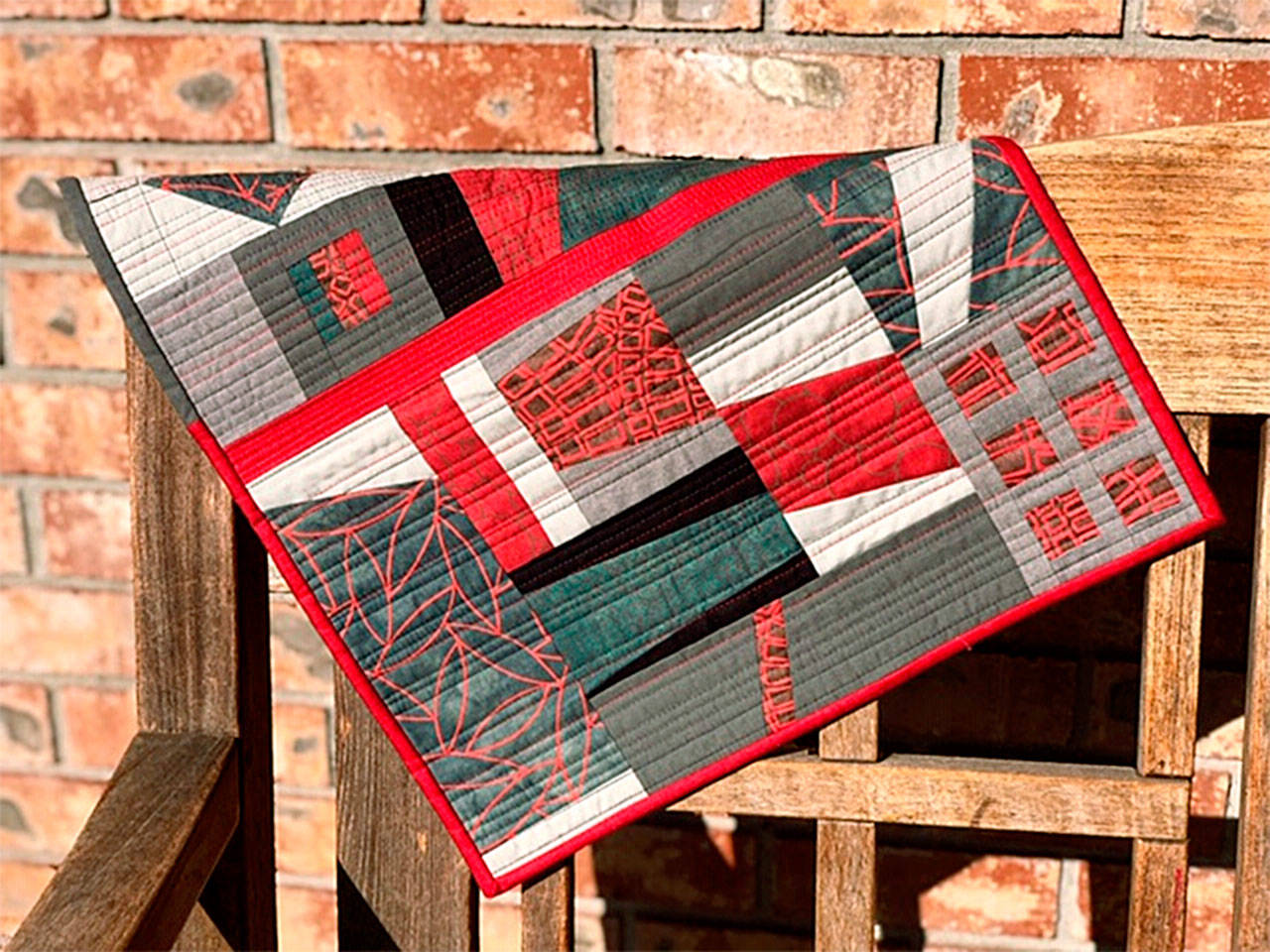 The Bainbridge Island Modern Quilt Guilds exhibit Modern Quadrilaterals comes to the Bainbridge Public Library in November. (Image courtesy of Bainbridge Public Library)