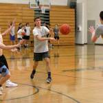 Luciano Marano | Bainbridge Island Review - A recent practice session of the Bainbridge High School varsity boys basketball team.