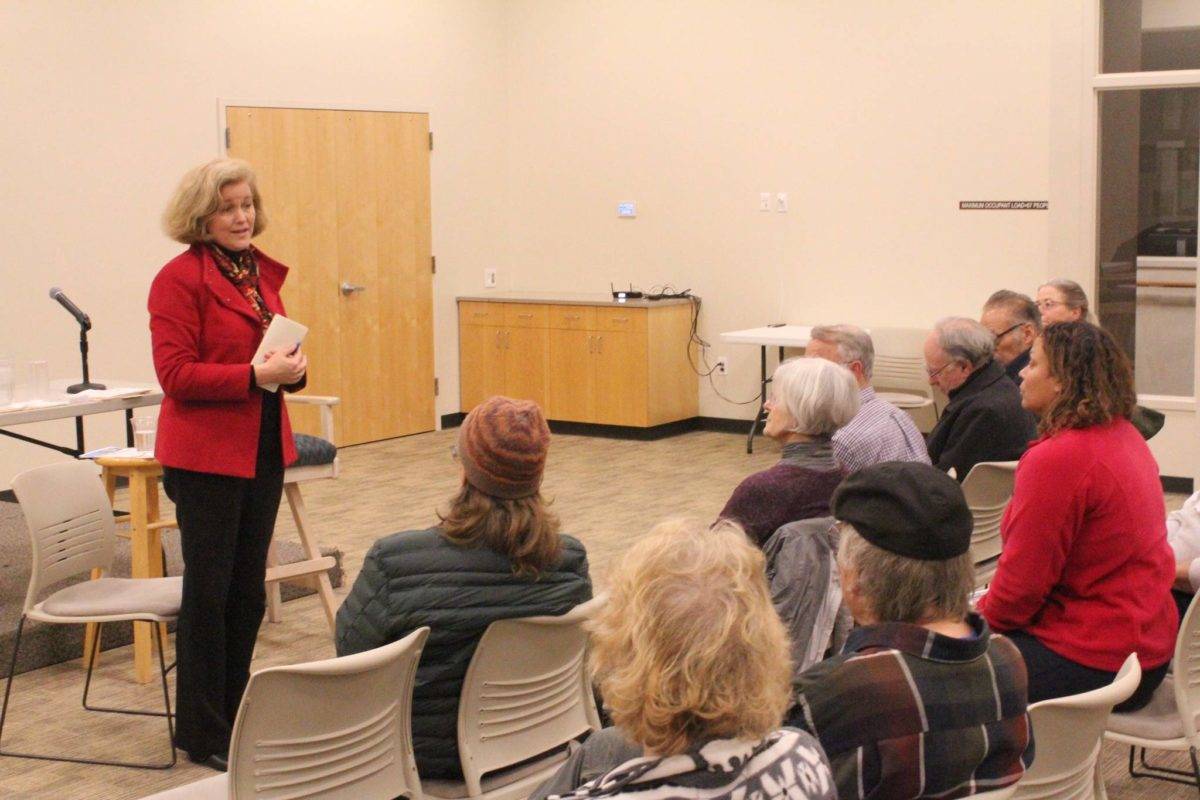 Senator Christine Rolfes speaks with Kitsap County residents in Kingston ahead of the 2020 Legislative Session. (Nick Twietmeyer | Kitsap News Group)