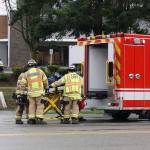 Luciano Marano | Bainbridge Island Review - A two-car crash at the intersection of High School Road and Highway 305 saw at least one person taken away by ambulance.