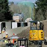 Work continues at the site of the new 100 Building on the Bainbridge High School campus. (Brian Kelly | Bainbridge Island Review)