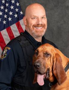 Bainbridge Island Police Officer Kurt Enget and his K-9 partner, Whitney. (Photo courtesy of the city of Bainbridge Island)