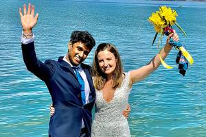 Wedding bells ring for couple