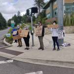 Demonstrators took to the streets of Winslow following the death of George Floyd. Photo courtesy of Holly Brewer.