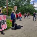 Demonstrators recently took to the streets of Winslow following the death of George Floyd. Photo courtesy of Holly Brewer.