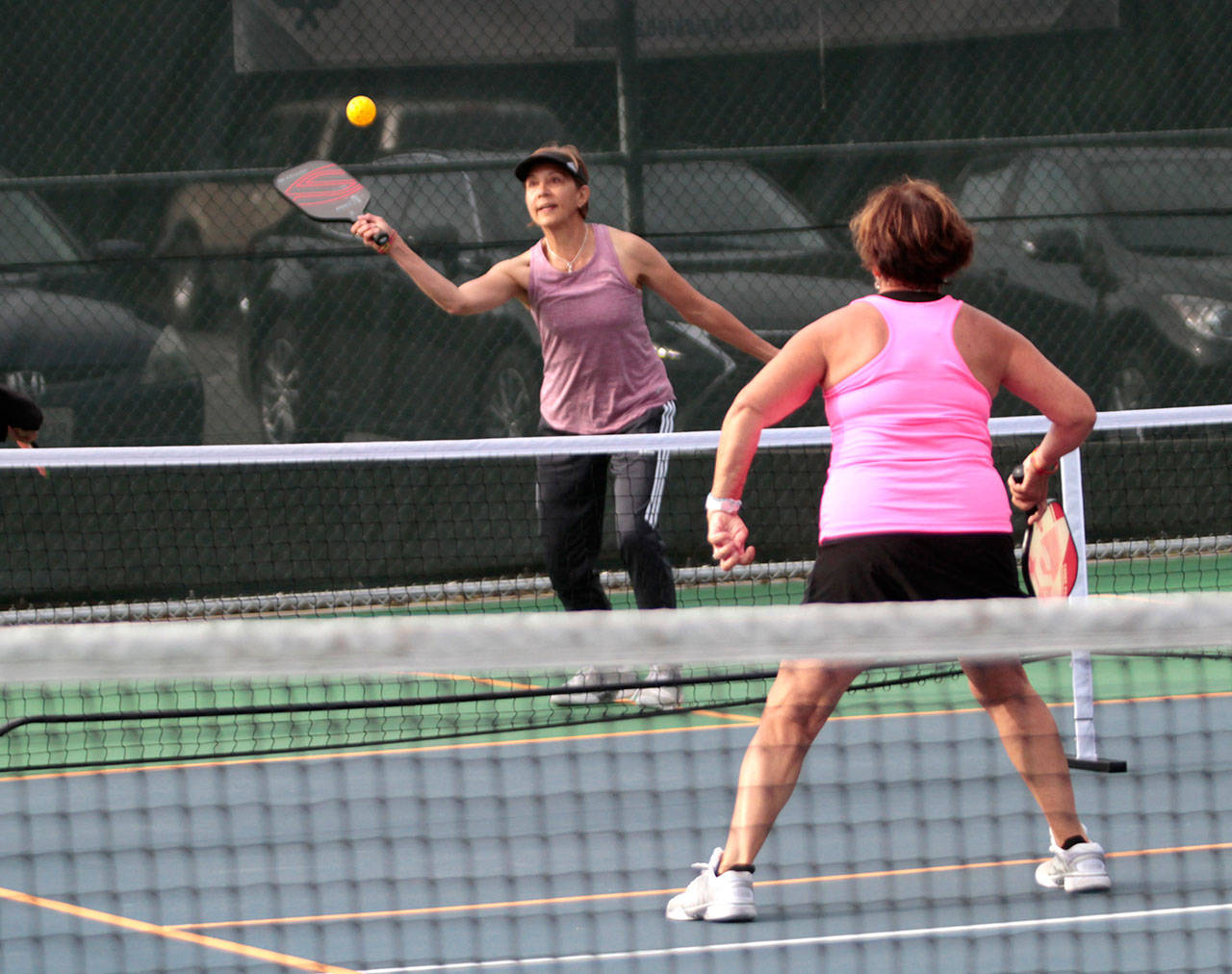 Luciano Marano | Bainbridge Island Review - A scene from last years inaugural Bainbridge Island Founders Tournament, the premier pickleball event of the year. The multi-day celebration of the Bainbridge-born sport will return to the courts at Bainbridge High School in August.