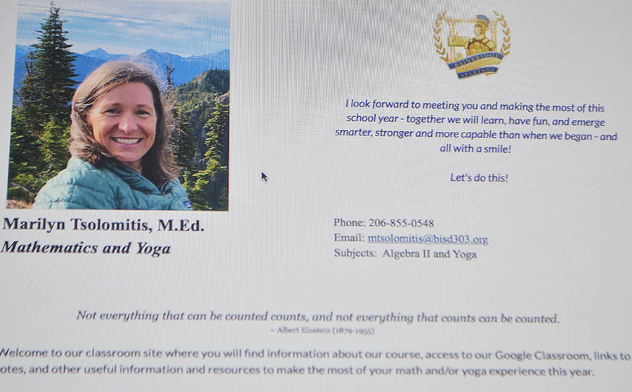 Visitors to the Open House were taken to the websites of their kids' teachers. Steve Powell/Bainbridge Island Review