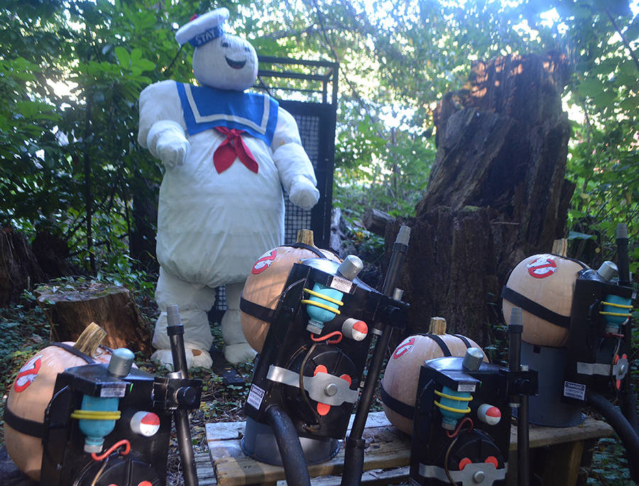 This Ghostbusters-themed display was put together by staff.