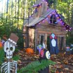 A haunted house is another of the displays set up by staff.