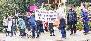 Women's group protests Supreme Court nominee. Holly Brewer courtesy photos