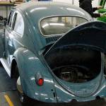 Among the cars set to be converted to electric at EV Works on Bainbridge Island is this Volkswagen. (Mark Krulish/Kitsap News Group)