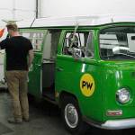 Mark Krulish|Kitsap News Group
EV Works technicians take a look at Joule, the shops electric Volkswagen bus.