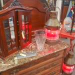 Colorful antique lanterns brighten up this display.