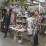 Dave Trageser and Gabrielle McGraw at Sharon Trageser's booth at the Red Plantation. Steve Powell/Bainbridge Island Review photos