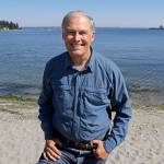 Gov. Jay Inslee at the beach. HeraldNet photo